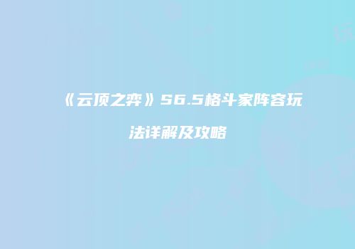 《云顶之弈》S6.5格斗家阵容玩法详解及攻略
