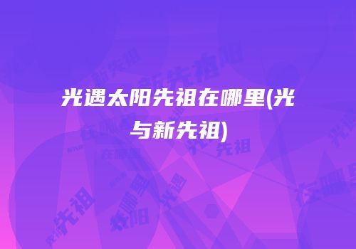 光遇太阳先祖在哪里(光与新先祖)