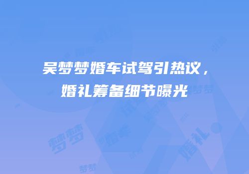 吴梦梦婚车试驾引热议，婚礼筹备细节曝光