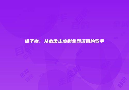 徐子尧：从宿舍走廊到全网泪目的歌手