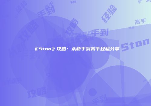 《Ston》攻略：从新手到高手经验分享