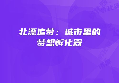 北漂追梦：城市里的梦想孵化器