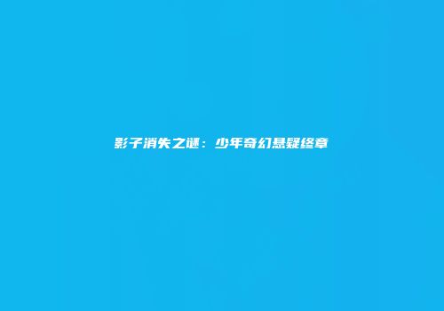 影子消失之谜：少年奇幻悬疑终章