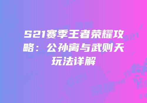 S21赛季王者荣耀攻略：公孙离与武则天玩法详解
