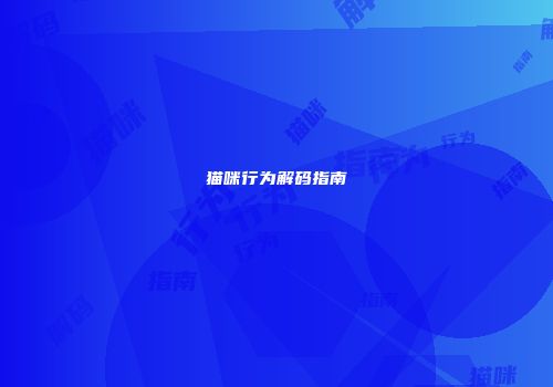 猫咪行为解码指南