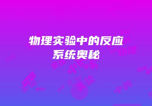 物理实验中的反应系统奥秘