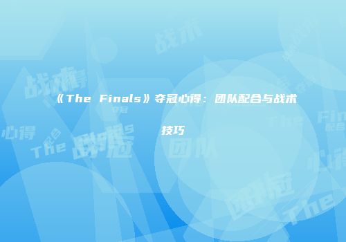 《The Finals》夺冠心得：团队配合与战术技巧