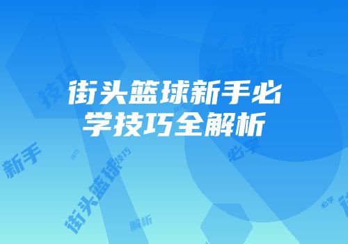 街头篮球新手必学技巧全解析