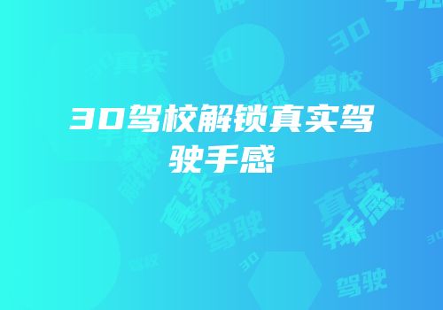 3D驾校解锁真实驾驶手感