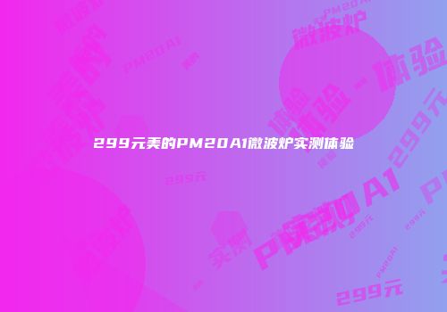 299元美的PM20A1微波炉实测体验