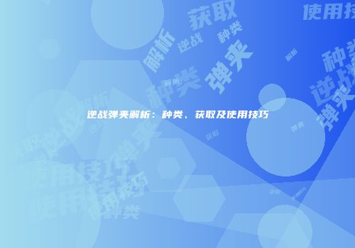 逆战弹夹解析：种类、获取及使用技巧