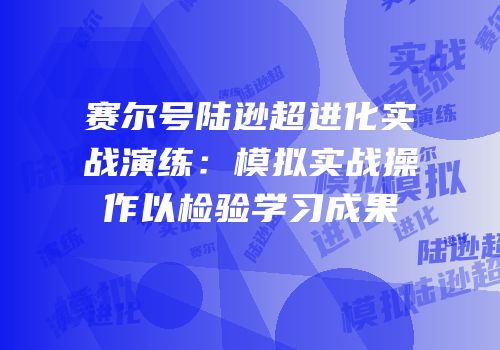 赛尔号陆逊超进化实战演练:模拟实战操作以检验学习成果