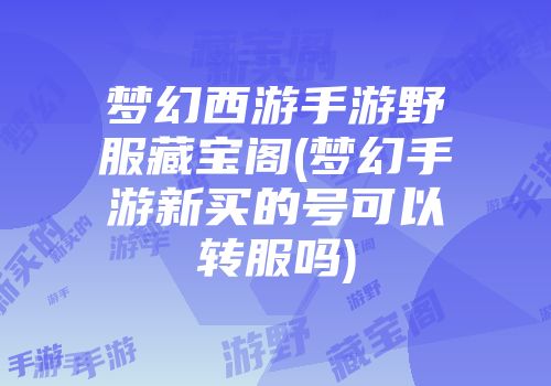梦幻西游手游野服藏宝阁(梦幻手游新买的号可以转服吗)