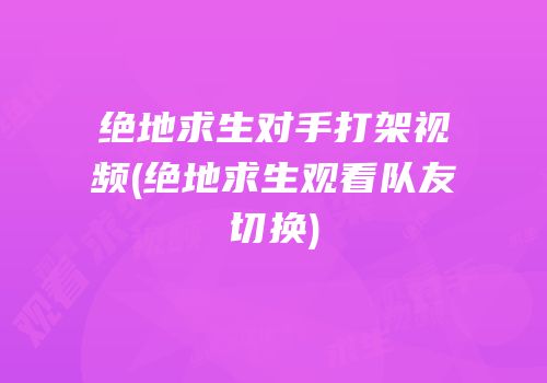 绝地求生对手打架视频(绝地求生观看队友切换)