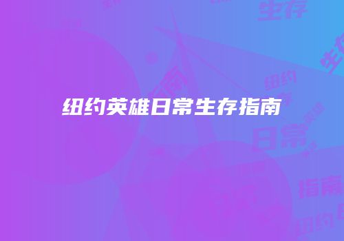 纽约英雄日常生存指南