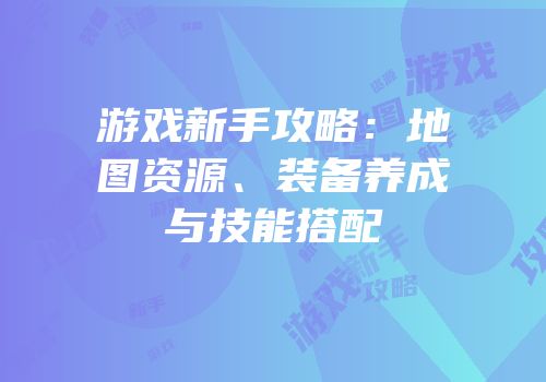 游戏新手攻略：地图资源、装备养成与技能搭配