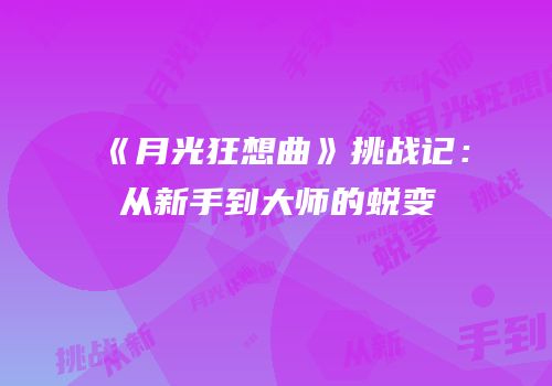 《月光狂想曲》挑战记：从新手到大师的蜕变