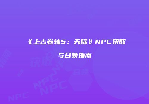 《上古卷轴5：天际》NPC获取与召唤指南