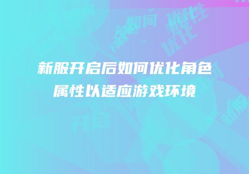 新服开启后如何优化角色属性以适应游戏环境