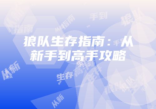 狼队生存指南：从新手到高手攻略