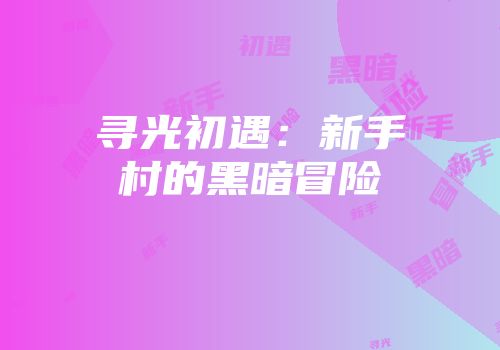 寻光初遇：新手村的黑暗冒险