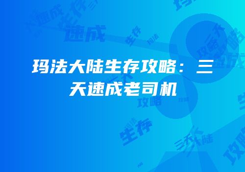 玛法大陆生存攻略：三天速成老司机