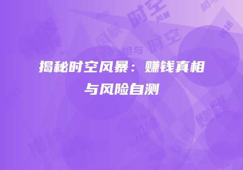 揭秘时空风暴：赚钱真相与风险自测
