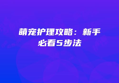萌宠护理攻略：新手必看5步法
