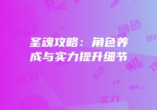圣魂攻略：角色养成与实力提升细节
