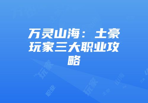 万灵山海：土豪玩家三大职业攻略