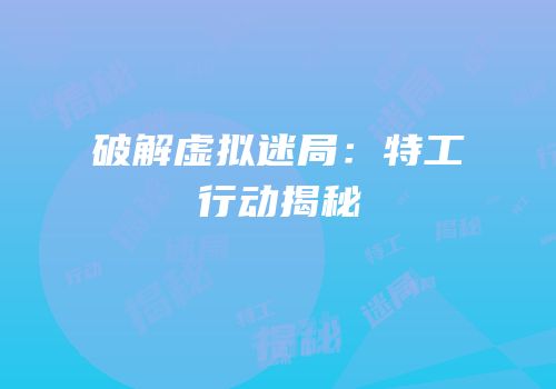 破解虚拟迷局：特工行动揭秘