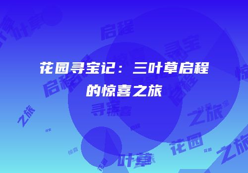 花园寻宝记：三叶草启程的惊喜之旅