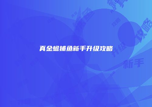 真金蟾捕鱼新手升级攻略