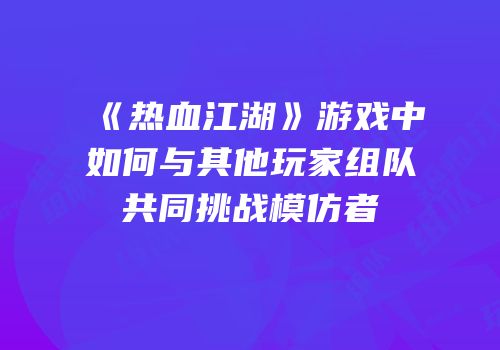 《热血江湖》游戏中如何与其他玩家组队共同挑战模仿者