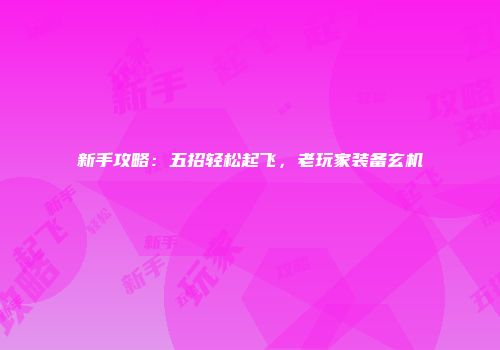 新手攻略：五招轻松起飞，老玩家装备玄机