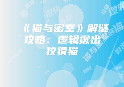 《猫与密室》解谜攻略：逻辑揪出狡猾猫
