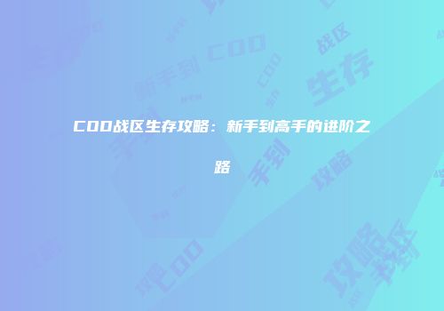 COD战区生存攻略：新手到高手的进阶之路