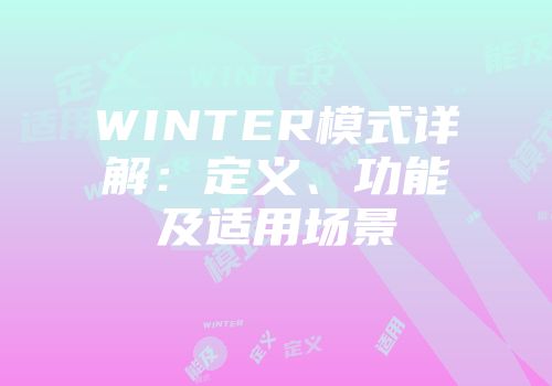 WINTER模式详解：定义、功能及适用场景