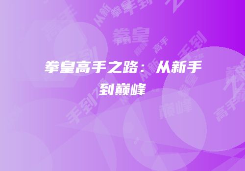拳皇高手之路：从新手到巅峰