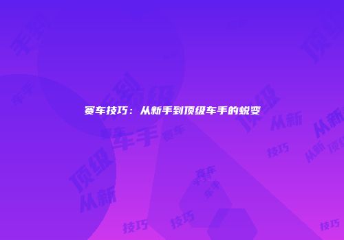 赛车技巧：从新手到顶级车手的蜕变