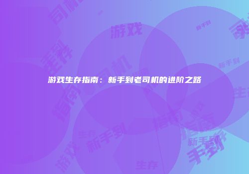 游戏生存指南：新手到老司机的进阶之路