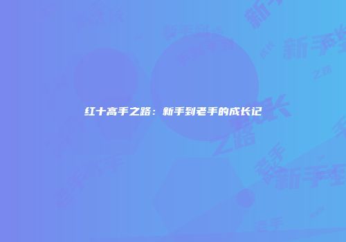 红十高手之路：新手到老手的成长记