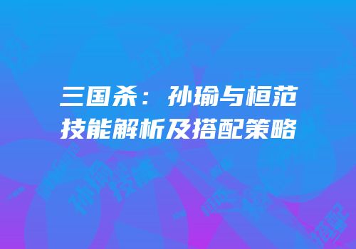 三国杀：孙瑜与桓范技能解析及搭配策略
