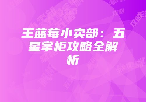 王蓝莓小卖部：五星掌柜攻略全解析