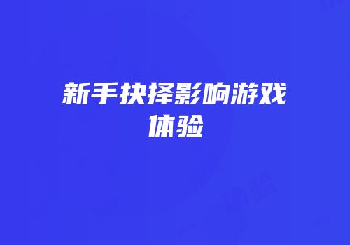 新手抉择影响游戏体验