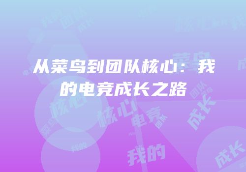 从菜鸟到团队核心：我的电竞成长之路