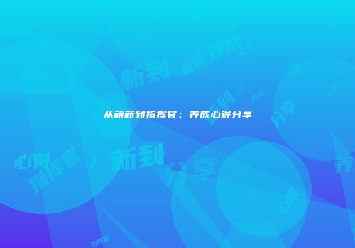 从萌新到指挥官：养成心得分享