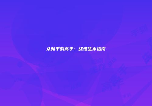从新手到高手：战场生存指南
