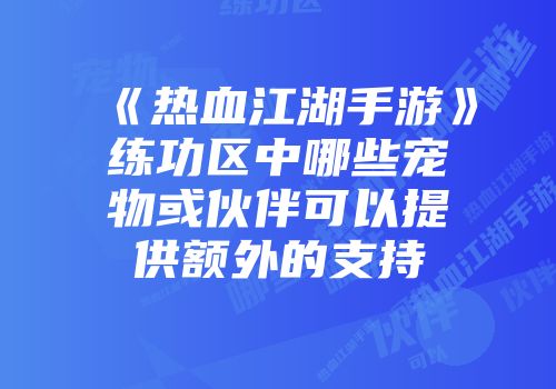 《热血江湖手游》练功区中哪些宠物或伙伴可以提供额外的支持