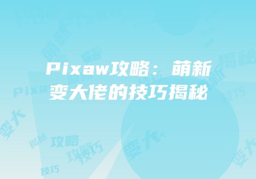 Pixaw攻略：萌新变大佬的技巧揭秘